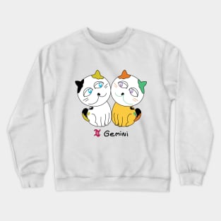 Gemini zodiac funny cat Crewneck Sweatshirt